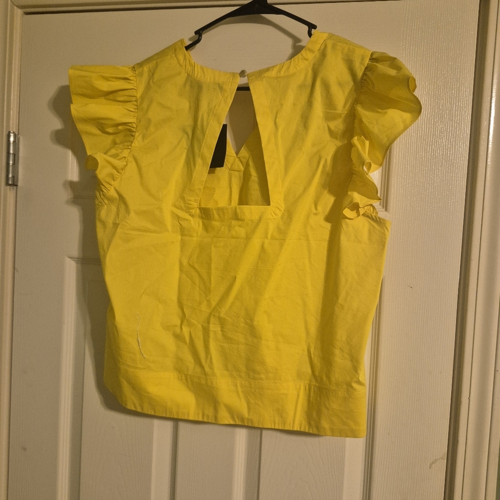 Andrew Marc Bright Yellow Ruffled Blouse - Picture 2 of 2